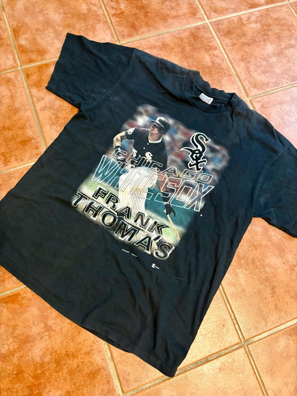 Chicago White Sox Black Graphic Tee - Frank Thomas xl vintage 90s